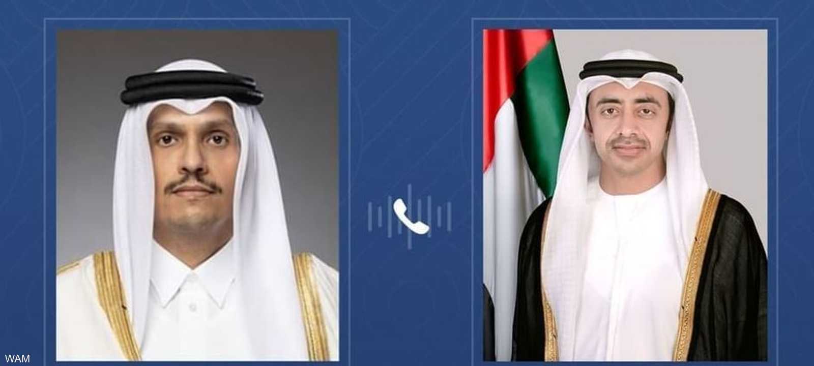 عبدالله بن زايد ووزير خارجية قطر