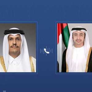 عبدالله بن زايد ووزير خارجية قطر