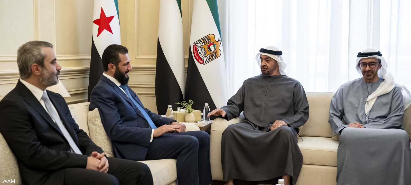 الشيخ محمد بن زايد بحث مع أحمد الشرع تعزيز العلاقات