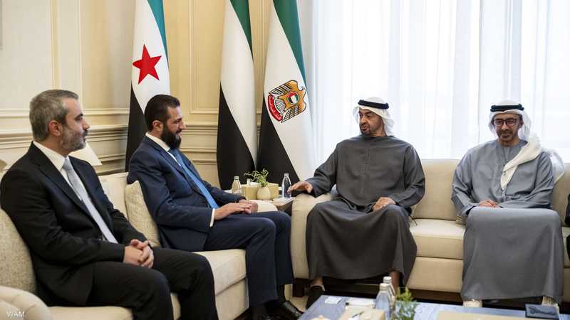 الشيخ محمد بن زايد بحث مع أحمد الشرع تعزيز العلاقات