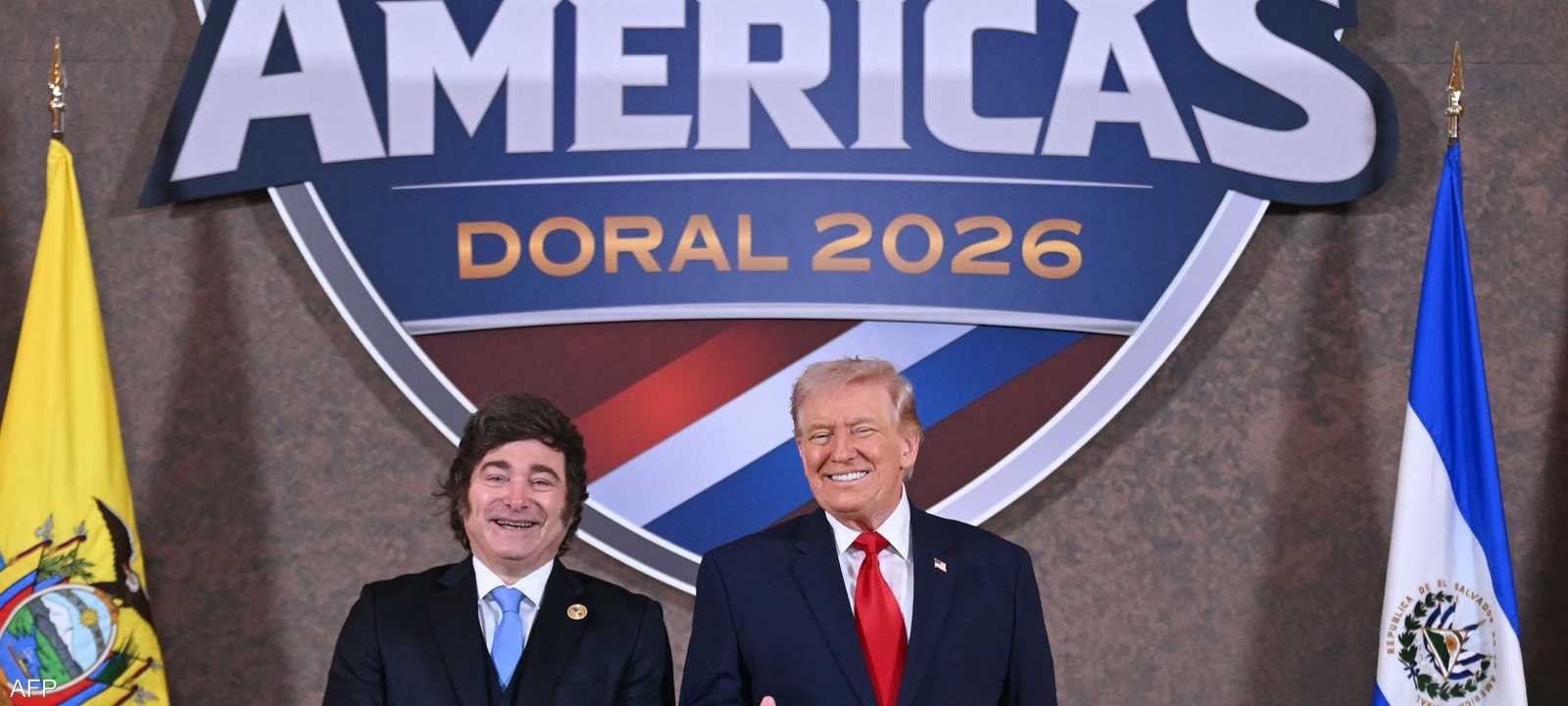 الرئيس الأميركي دونالد ترامب مع رئيس الأرجنتين خافيير ميلي