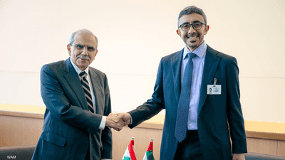 عبدالله بن زايد يلتقي رئيس وزراء لبنان