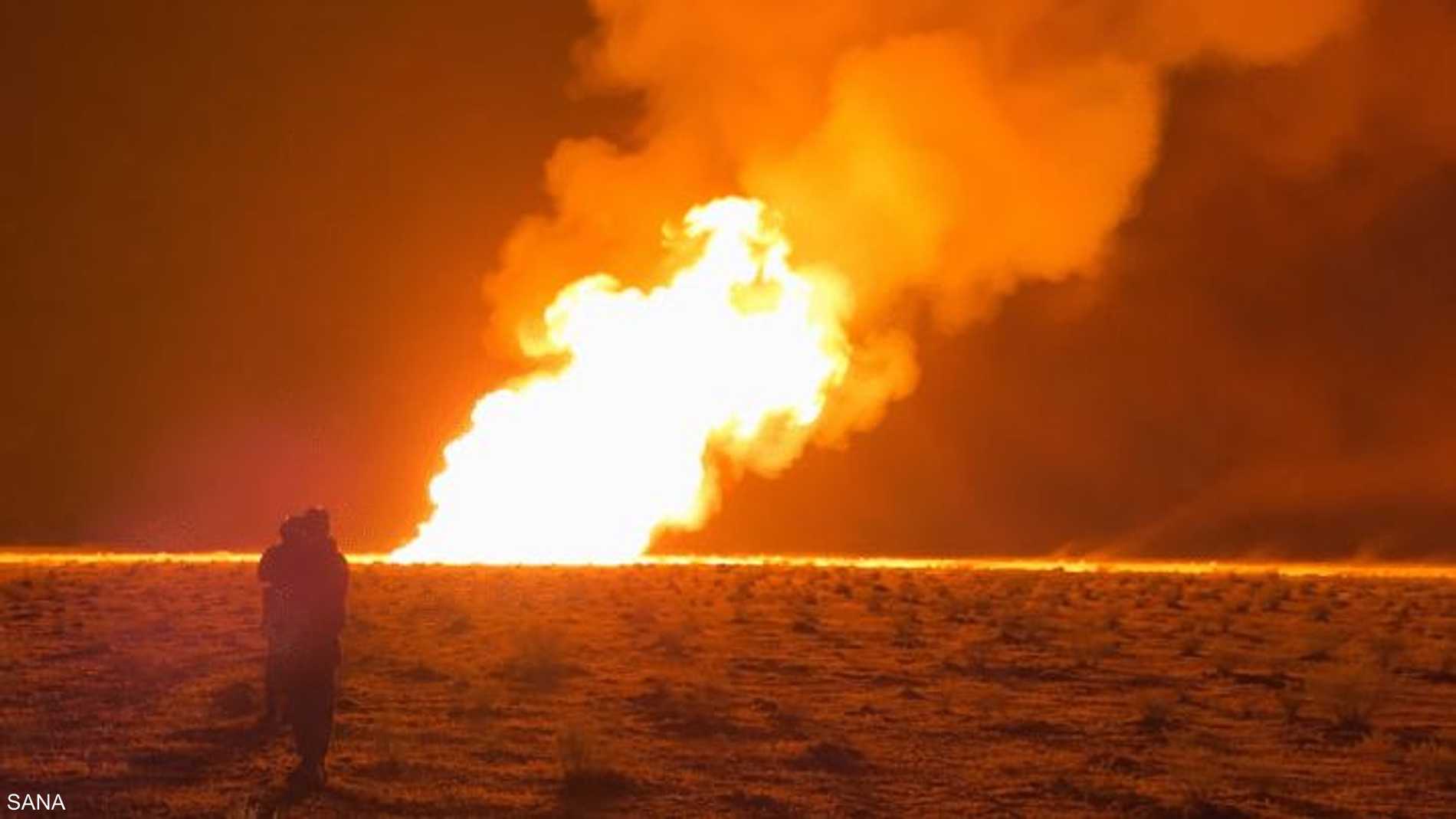 سوريا.. حريق بخط غاز في دير الزور جراء "عمل تخريبي" 