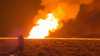 Syria... A gas line fire at Deir al-Zor, from "Abortion."