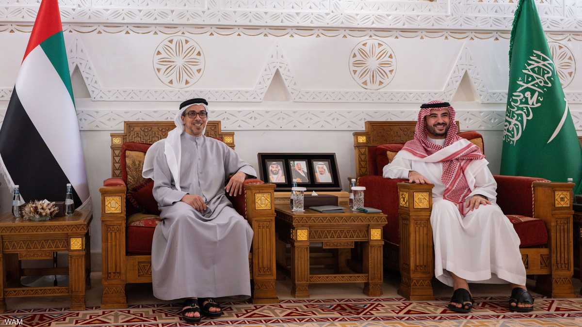 منصور بن زايد وخالد بن سلمان يبحثان العلاقات الأخوية بالرياض