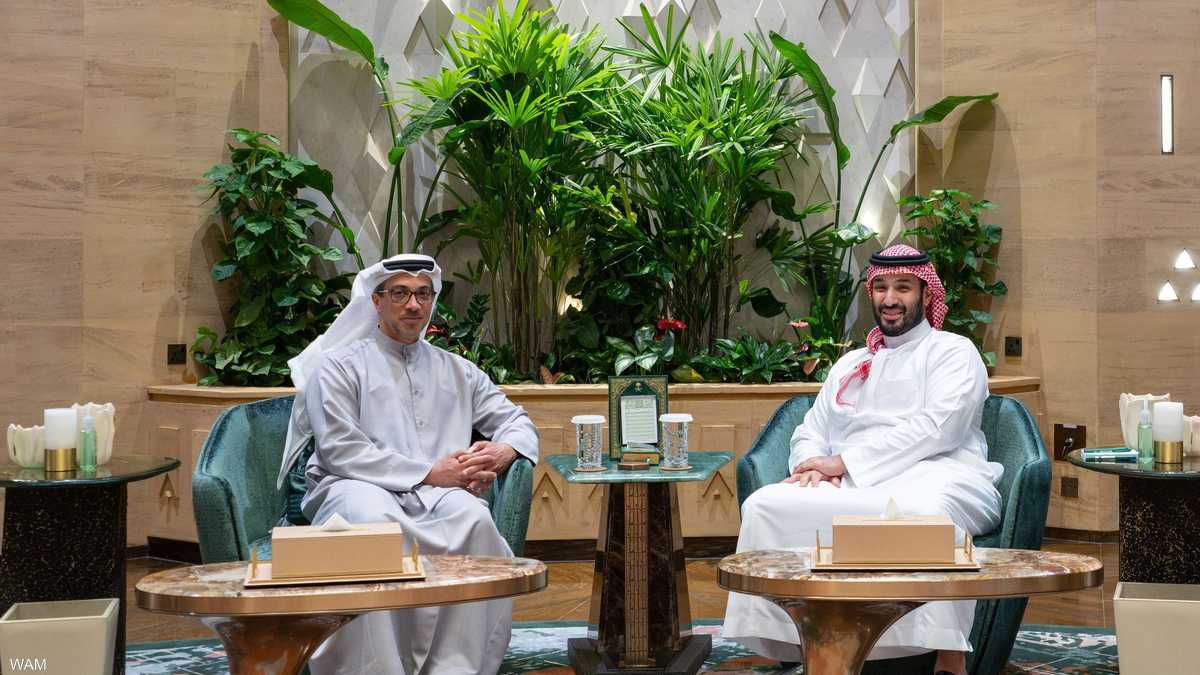 منصور بن زايد وولي عهد السعودية يبحثان العلاقات الأخوية