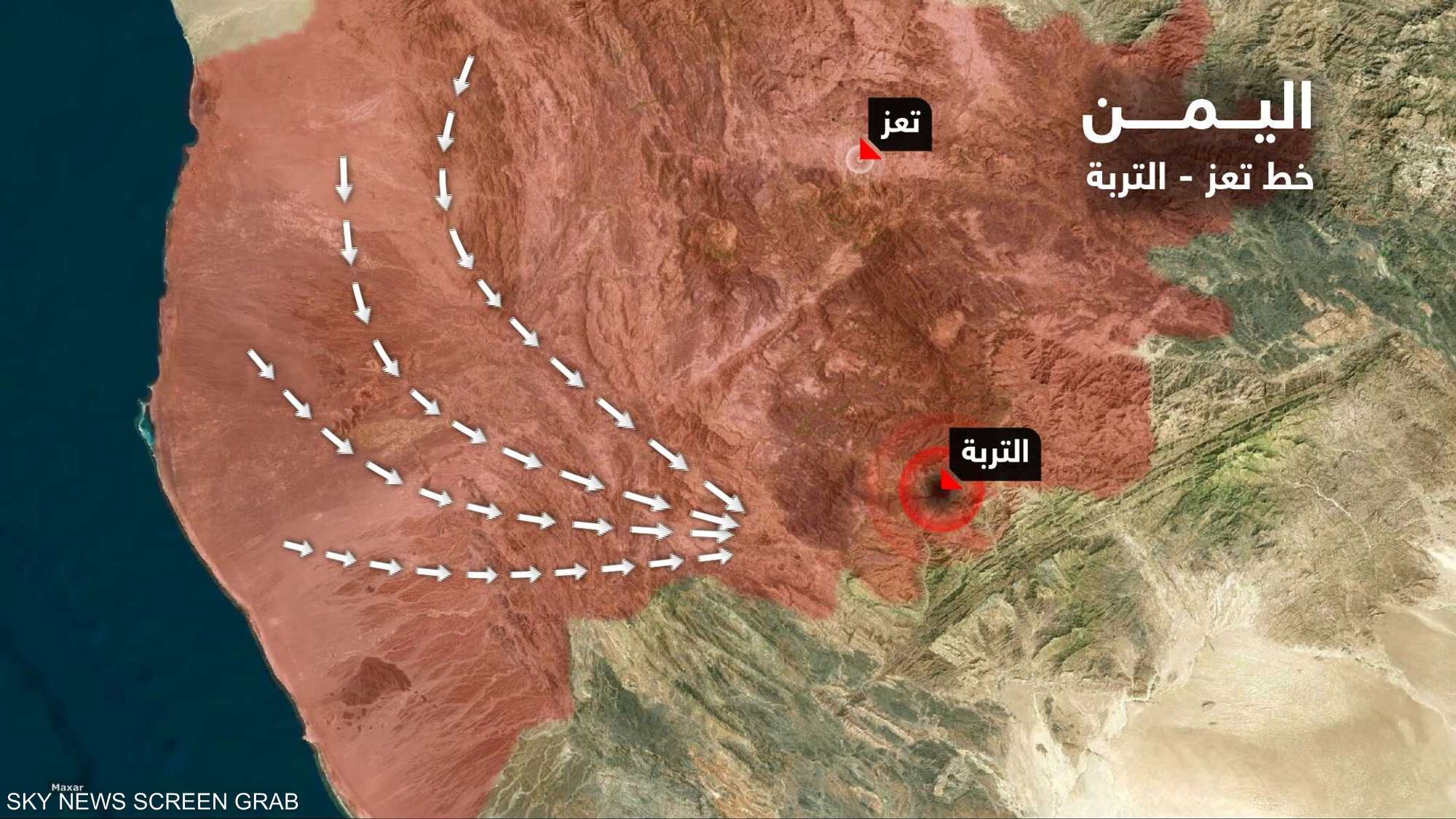 الحوثيون يقطعون طريق تعز عدن ويدخلون مدينة التربة