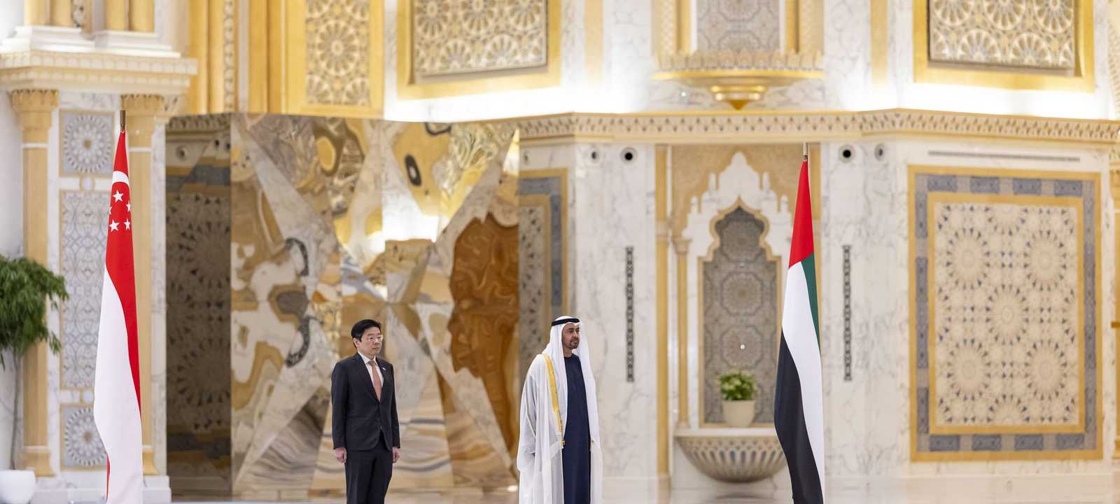 رئيس دولة الإمارات يستقبل رئيس وزراء سنغافورة