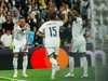 لاعبو ريال مدريد يحتفلون بالفوز على لايبزيغ