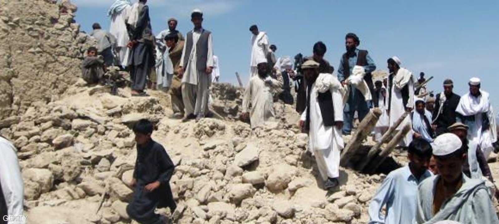 جانب من آثار زلزال ضرب أفغانستان - أرشيف.