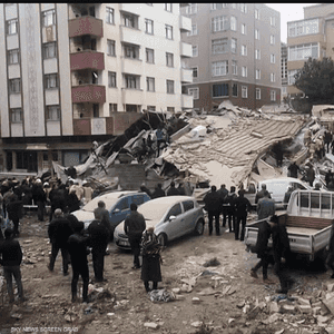 انهيار مبنى كبير في إسطنبول