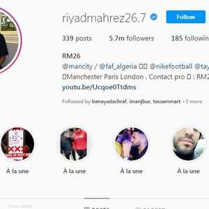 رياض محرز الجزائري الأول على إنستغرام