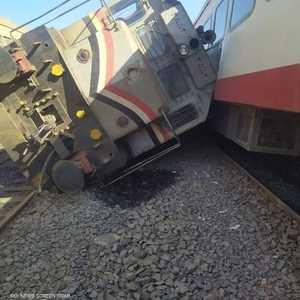 انقلاب عربتين بالقطار رقم 46