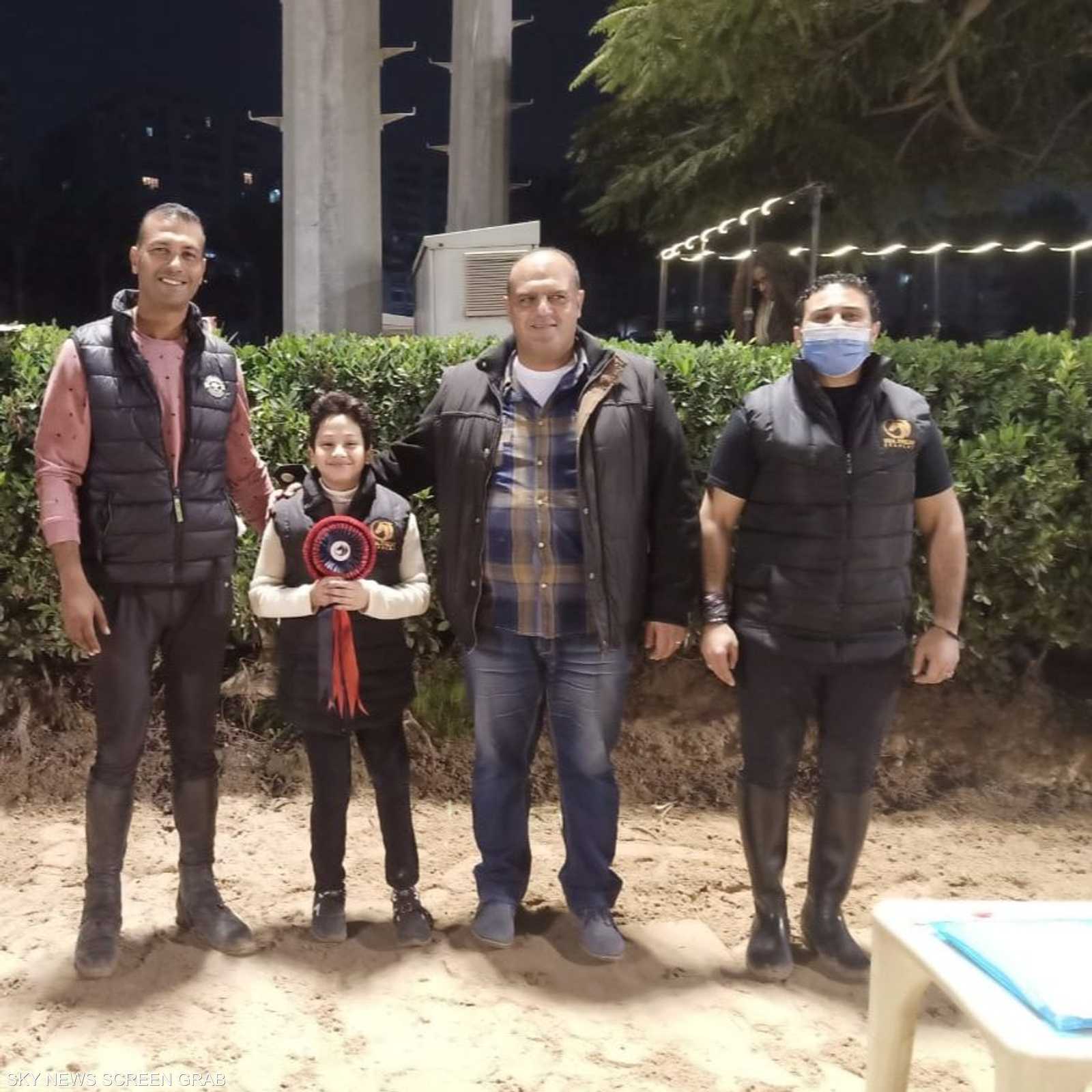 محمود سامح في نادي التدريب على رياضة الفروسية