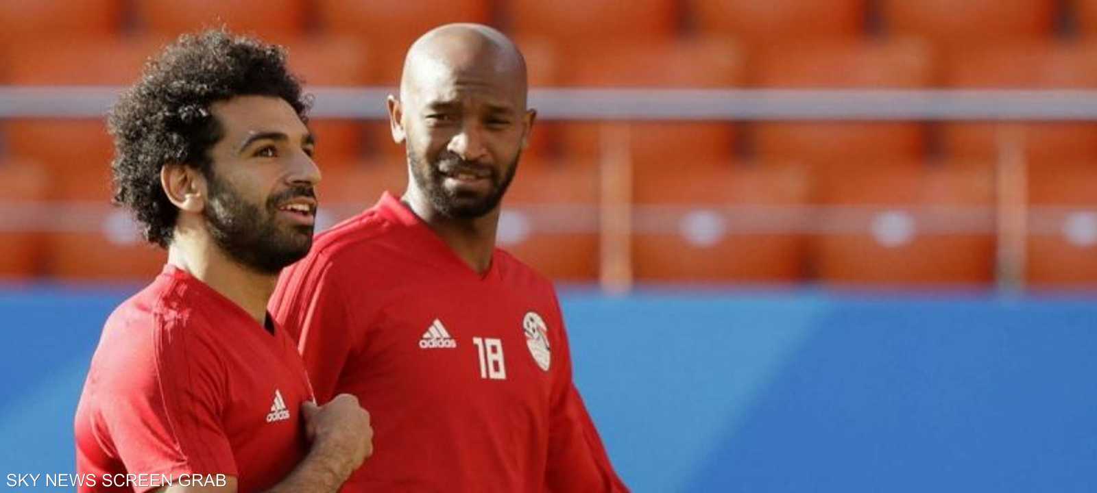 شيكابالا ومحمد صلاح مع المنتخب المصري