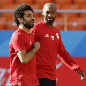 شيكابالا ومحمد صلاح مع المنتخب المصري