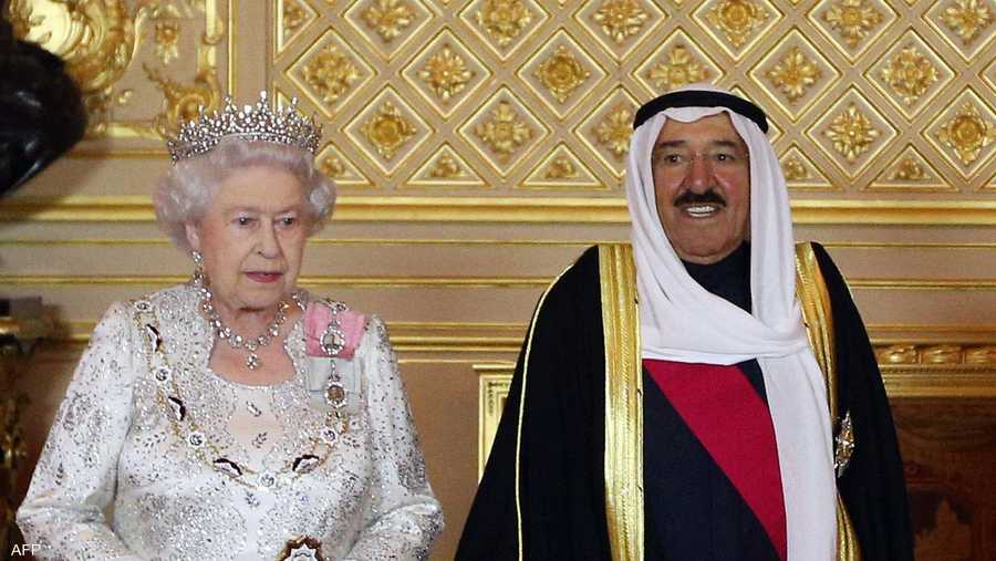 مع الشيخ صباح الأحمد الجابر الصباح خلال زيارته بريطانيا