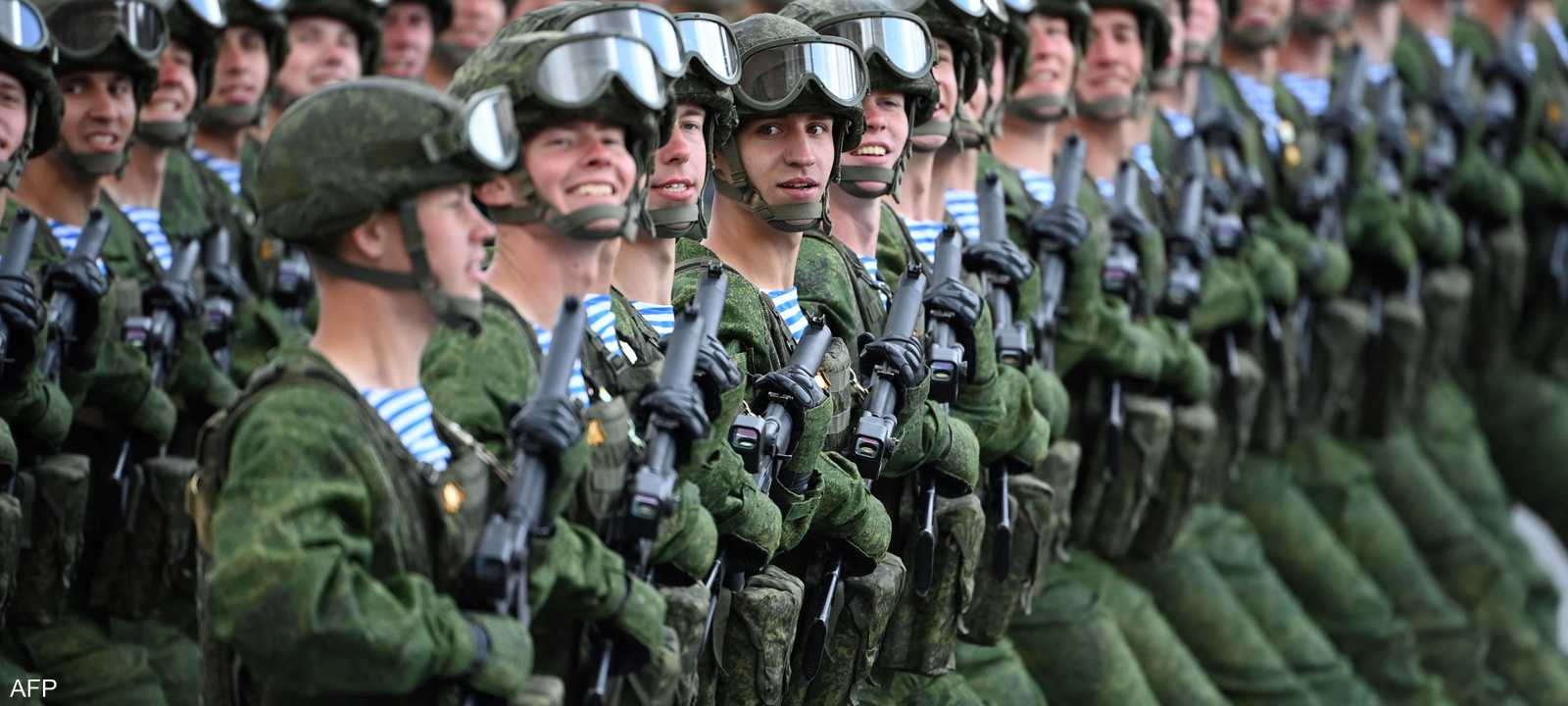 قوات روسية خلال احتفال يوم النصر في 9 مايو الماضي.