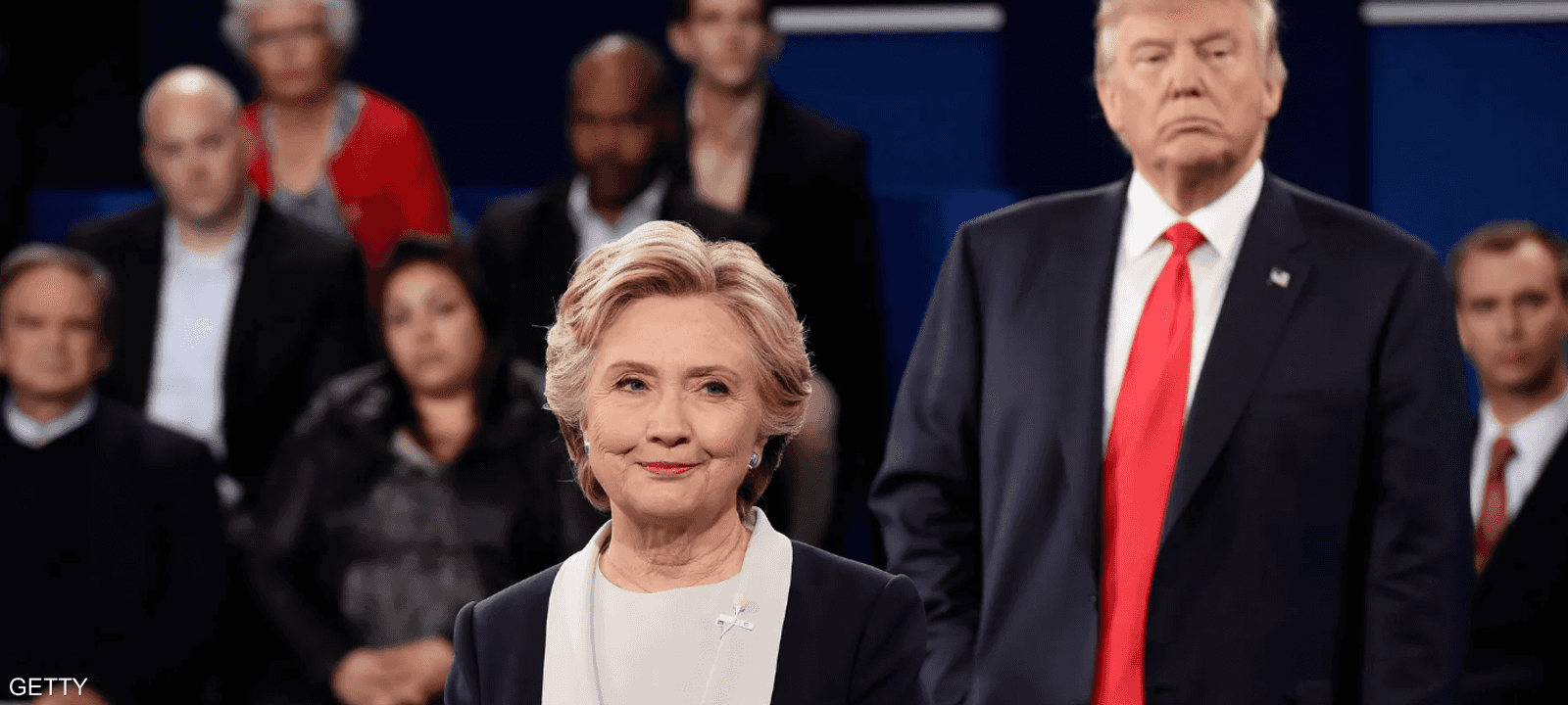 كلينتون وترامب في مناظرة سنة 2016