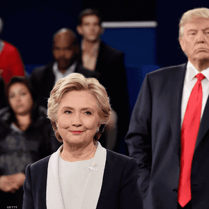 كلينتون وترامب في مناظرة سنة 2016
