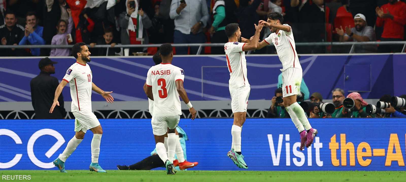 فرحة لاعبي الأردن بالانتصار