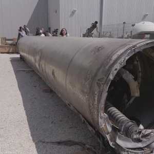 أحد الصواريخ الإيرانية التي أسقطت في البحر الميت