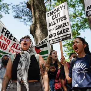 جانب من الاحتجاجات في الجامعات الأميركية