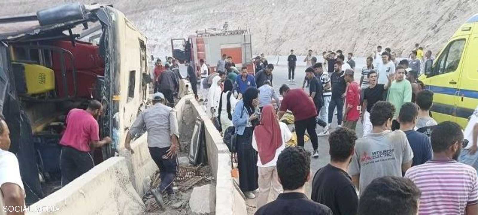 صورة متداولة على مواقع التواصل لحادث جامعة الجلالة