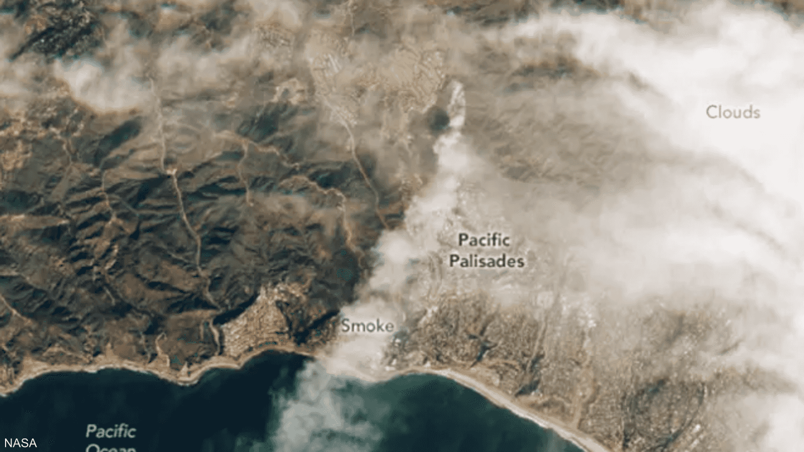 صور الأقمار الاصطناعية لحرائق لوس أنجلوس