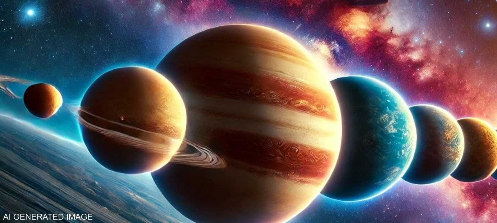 رسم تعبيري فني لاصطفاف كواكب