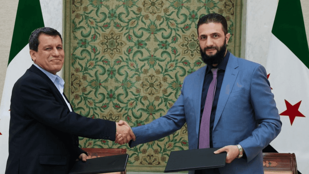 توقيع اتفاق بين الشرع وعبدي - الرئاسة السورية، أرشيفية. 
