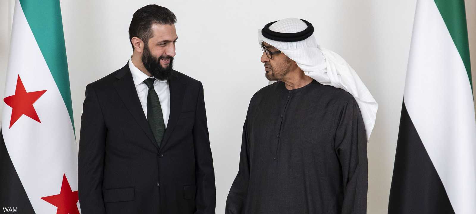 بحث الشيخ محمد بن زايد وأحمد الشرع العلاقات بين البلدين