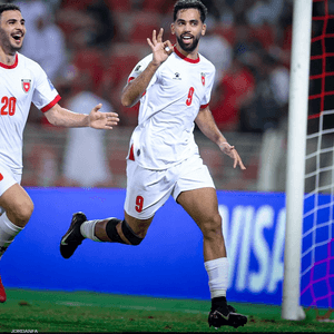 علي علوان سجل 3 أهداف لمنتخب الأردن ضد عمان