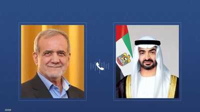 رئيس دولة الإمارات يبحث مع الرئيس الإيراني مستجدات المنطقة