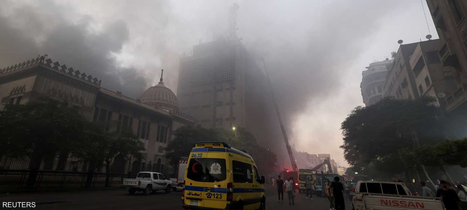 الحريق اندلع بمبنى سنترال رمسيس