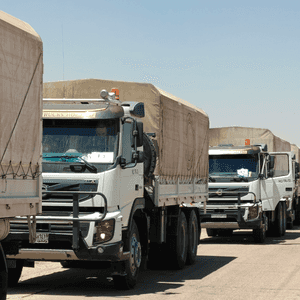 تتألف قافلة المساعدات من  47 شاحنة