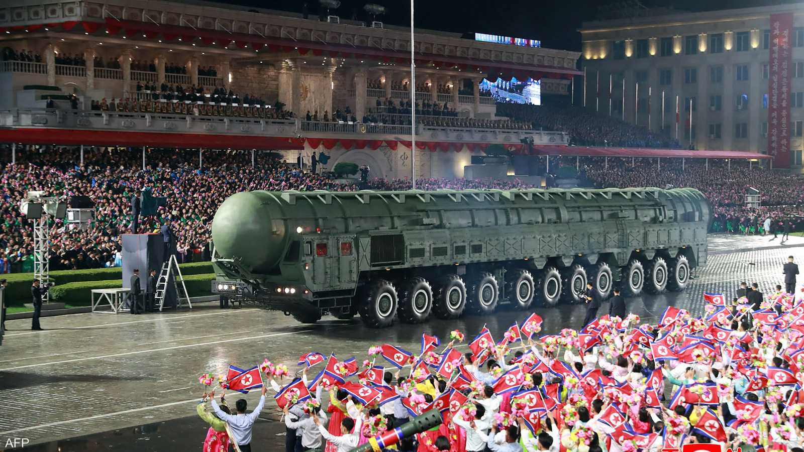 صورة للصاروخ هواسونغ 20 في العرض العسكري بكوريا الشمالية