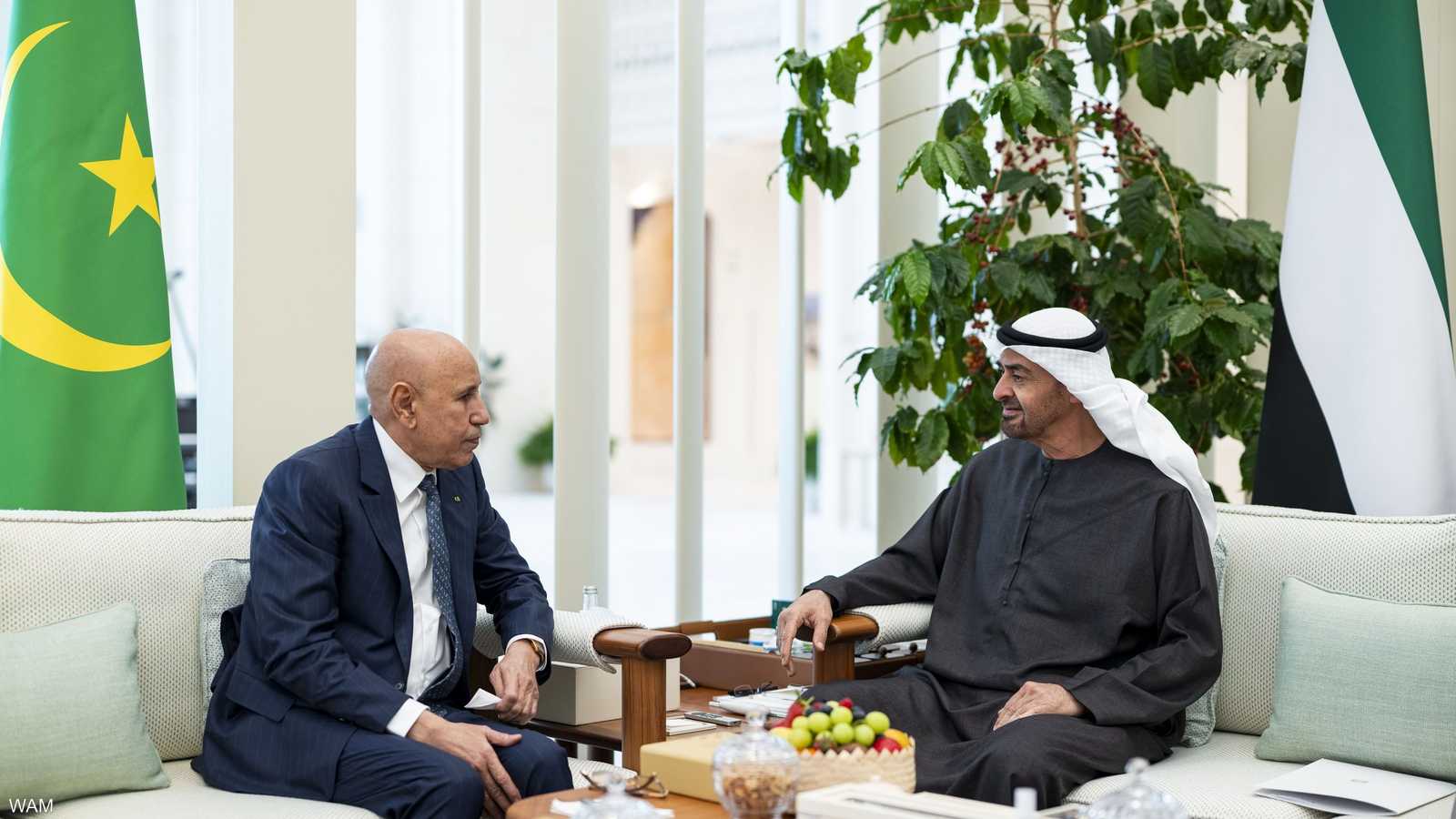 محمد بن زايد يستقبل رئيس موريتانيا محمد ولد الشيخ الغزواني
