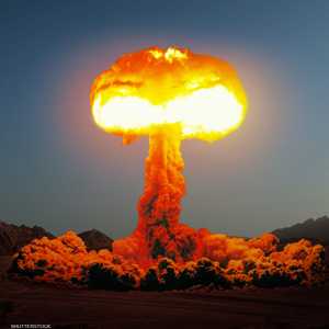 انفجار نووي - تعبيرية سلاح نووي صاروخ نووي أسلحة نووية