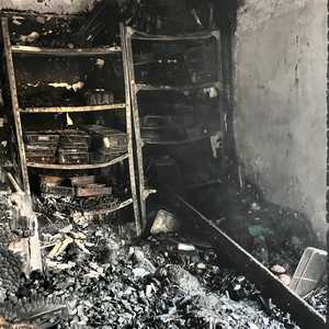 مخزن الأدوية في مستشفى كمال عدوان بعد تعرضه للقصف -أرشيفية-