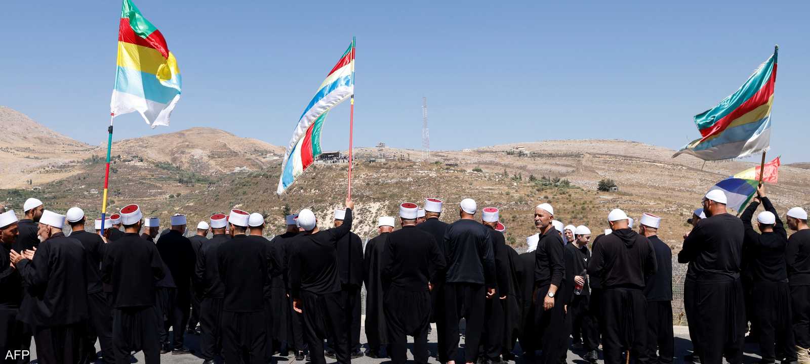 دروز من قرية مجدل شمس في مرتفعات الجولان التي ضمتها إسرائيل