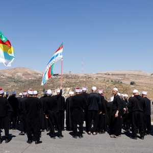 دروز من قرية مجدل شمس في مرتفعات الجولان التي ضمتها إسرائيل