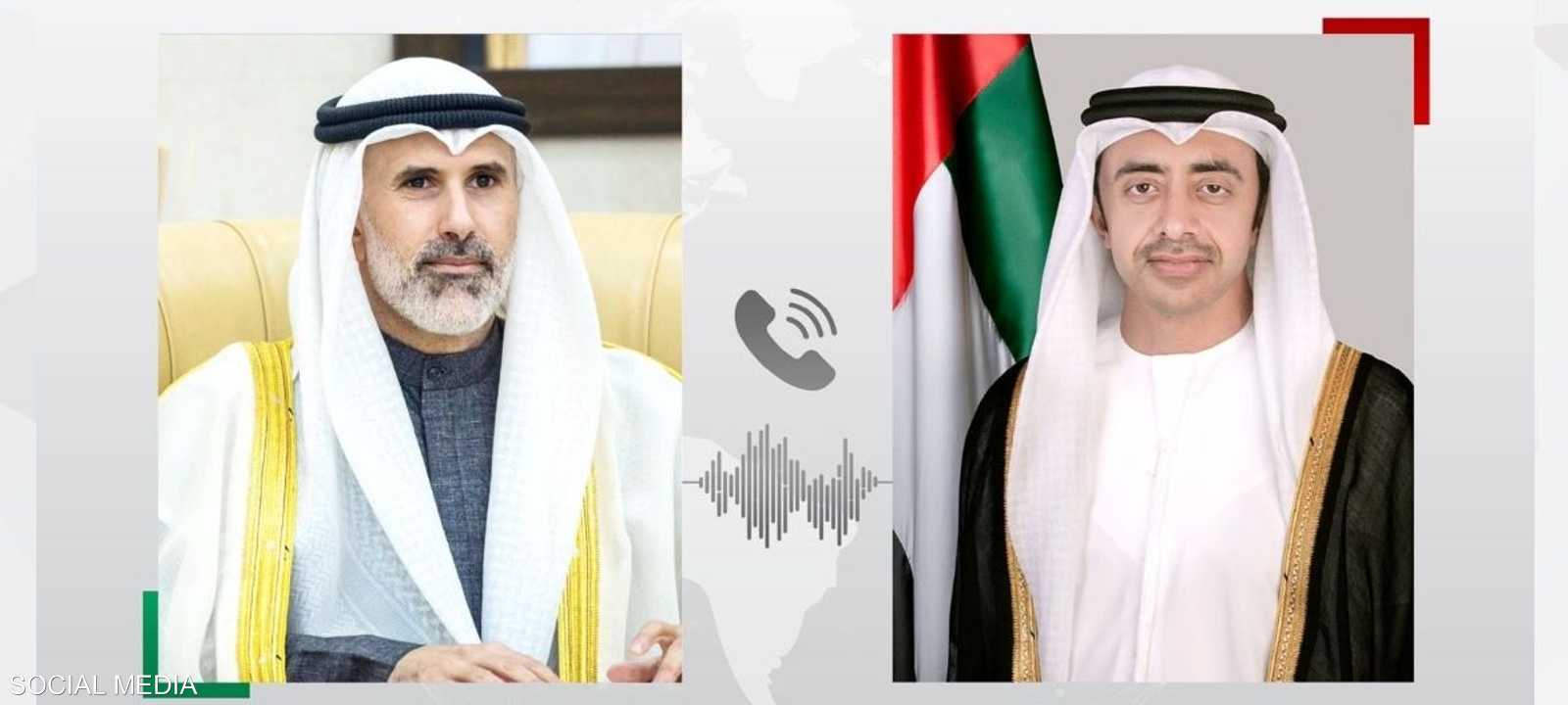 عبدالله بن زايد يجري اتصالا هاتفيا مع وزير خارجية الكويت