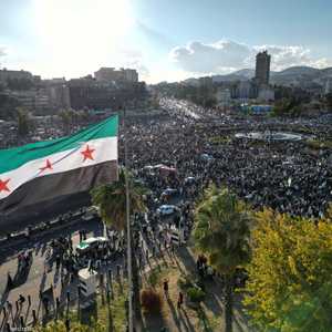 احتفالات برحيل الأسد في العاصمة السورية دمشق - أرشيفية
